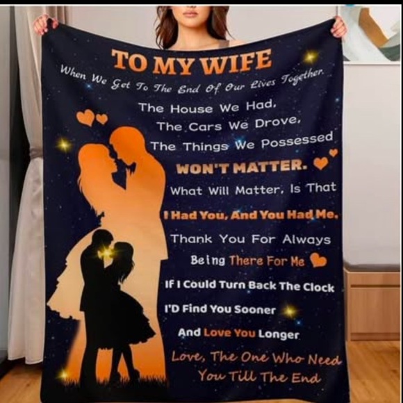 To my wife Blanket Size 50x60 Inc - Picture 2 of 7